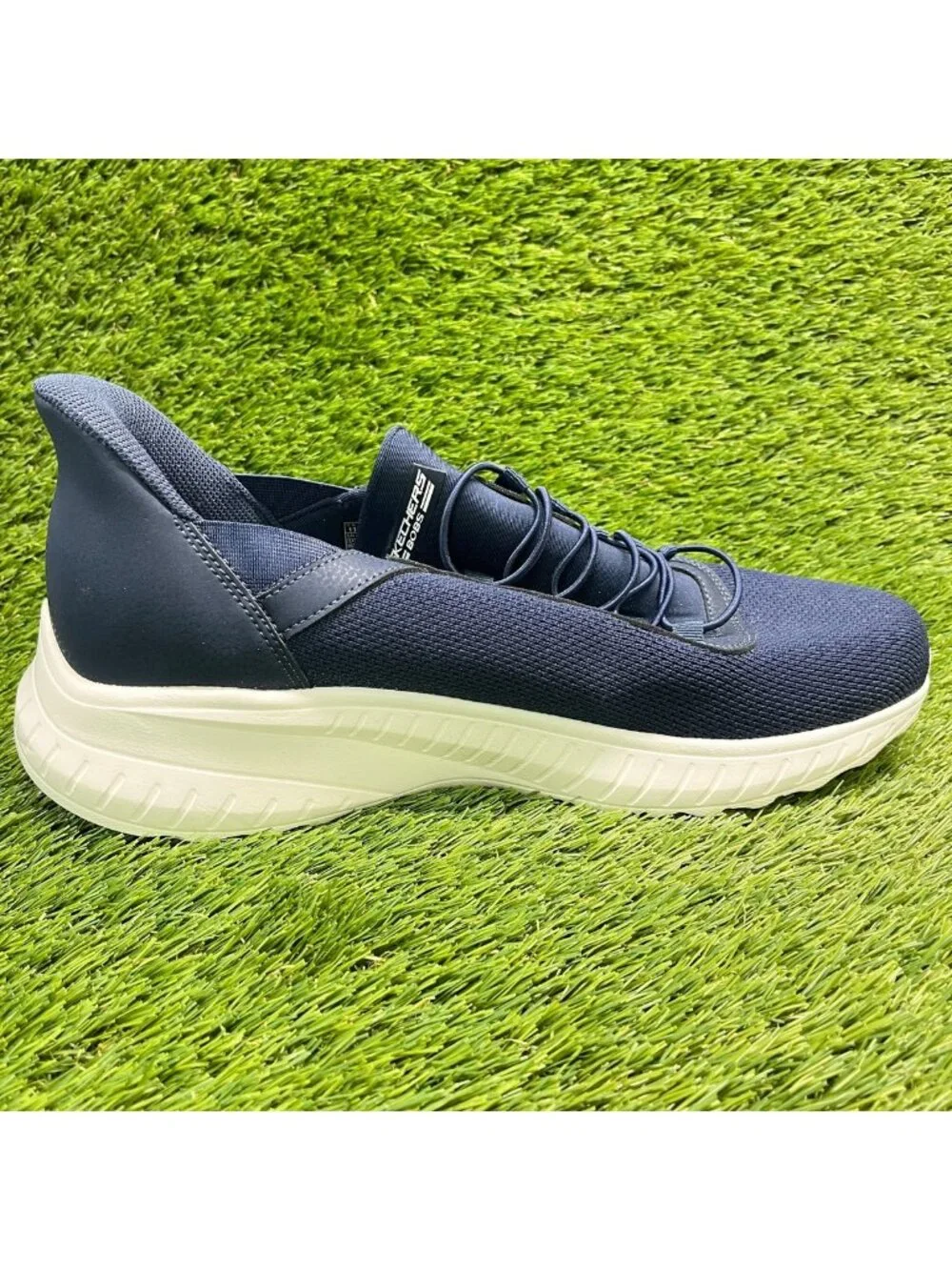 Skechers Bobs Squad Chaos Mens Size 11 Blue Walking Slip-On Shoes Sneakers